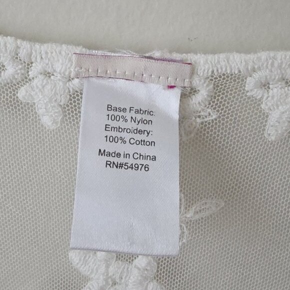 Lace kimono beach cover-up cream white Sz L XL - Picture 5 of 5